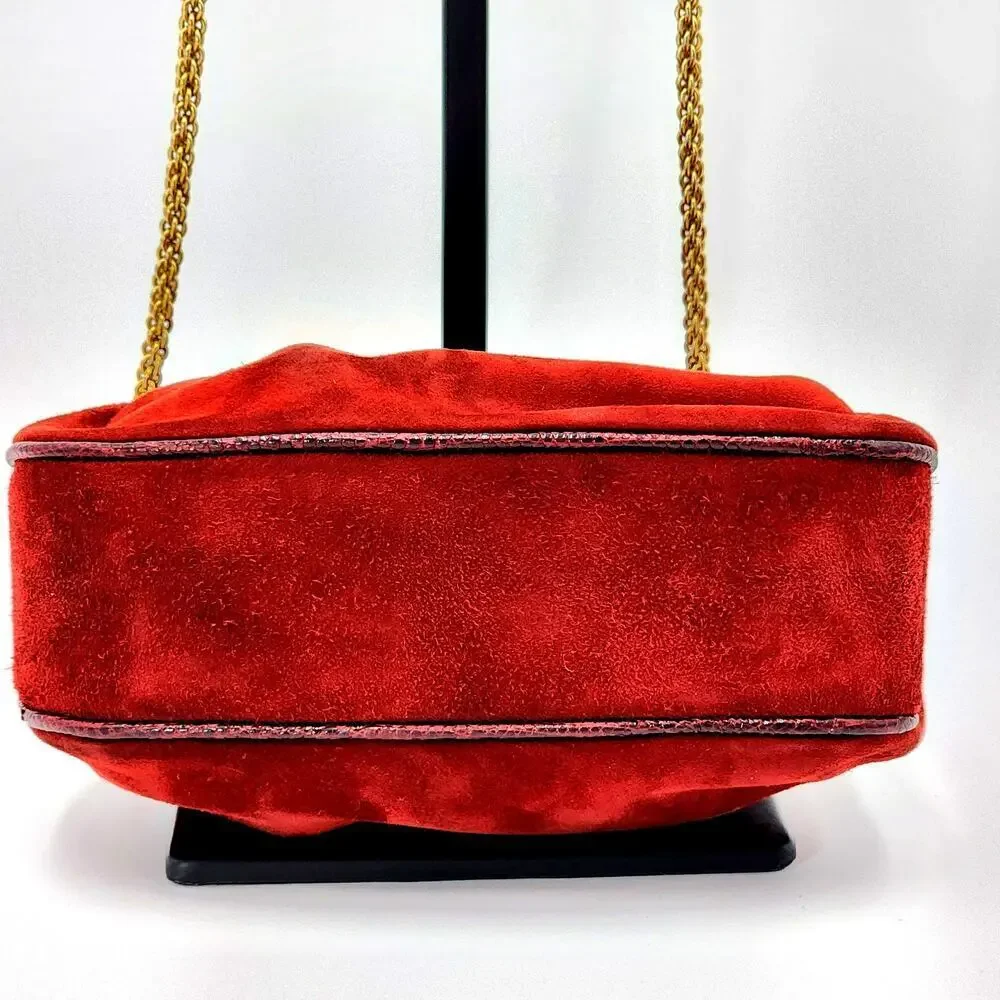 Rare Vintage 1980s CHANEL Suede Frame Bag by Karl Lagerfeld - Picture 8 of 17